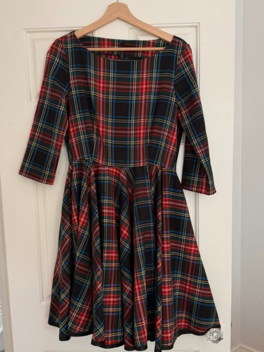 Beaitul Red and Black Tartan Dress